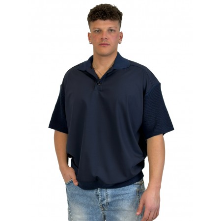 DARK LABEL POLO IN LANA DRKM852 BLU NAVY - abbigliamento - DARK LABEL