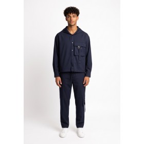 DARK LABEL COORDSET GESSATO DRKG651 + DRKP164 BLU - abbigliamento - DARK LABEL