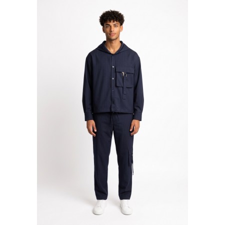 DARK LABEL COORDSET GESSATO DRKG651 + DRKP164 BLU - abbigliamento - DARK LABEL