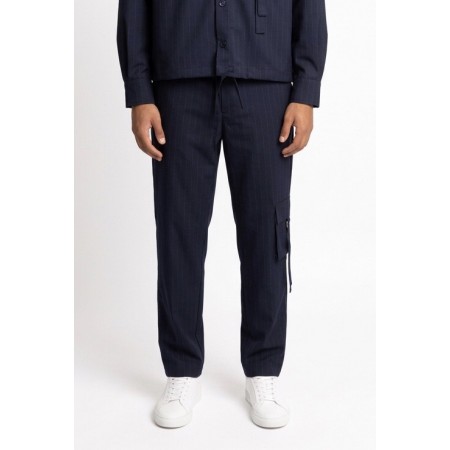 DARK LABEL PANTALONE GESSATO DRKP164 BLU - abbigliamento - DARK LABEL