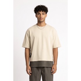 DARK LABEL T SHIRT DRKM839 BEIGE/PIOMBO - abbigliamento - DARK LABEL