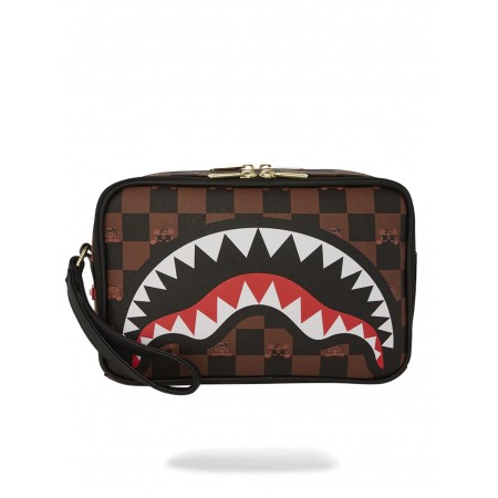 SPRAYGROUND POCHETTE PEEKING CHARACTER CHECK TOILETRY - BORSA - sprayground
