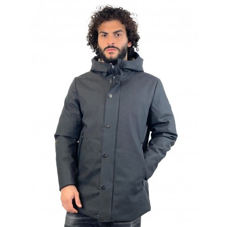 HESKIMO LONG PARKA RUBBER TOUCH IMBOTTITO HE9440016 NERO - GIUBBINO - heskimo