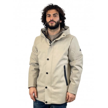 HESKIMO LONG PARKA RUBBER TOUCH IMBOTTITO HE9440016 BEIGE - GIUBBINO - heskimo